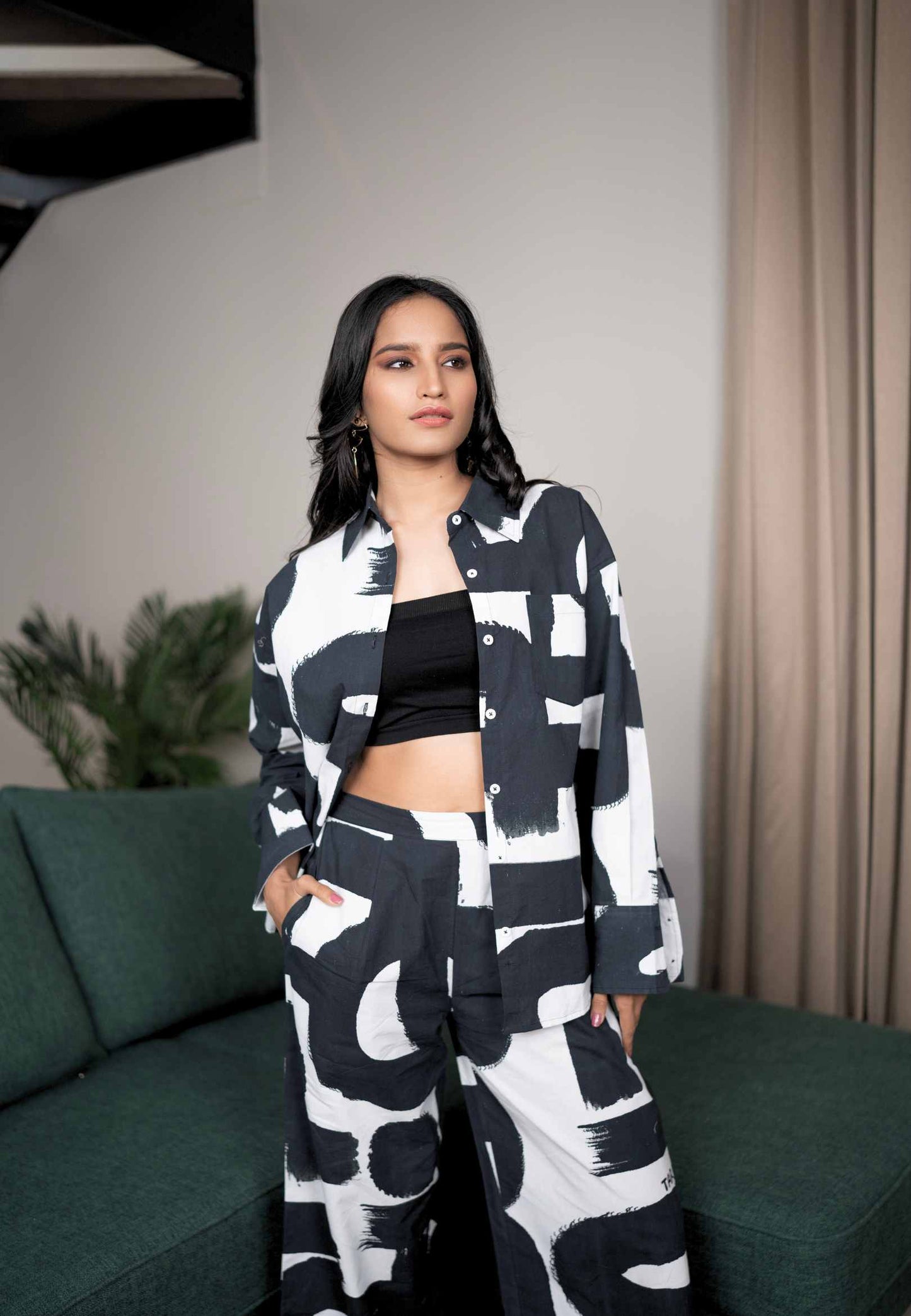 Monochrome Strokes Co-ord Set