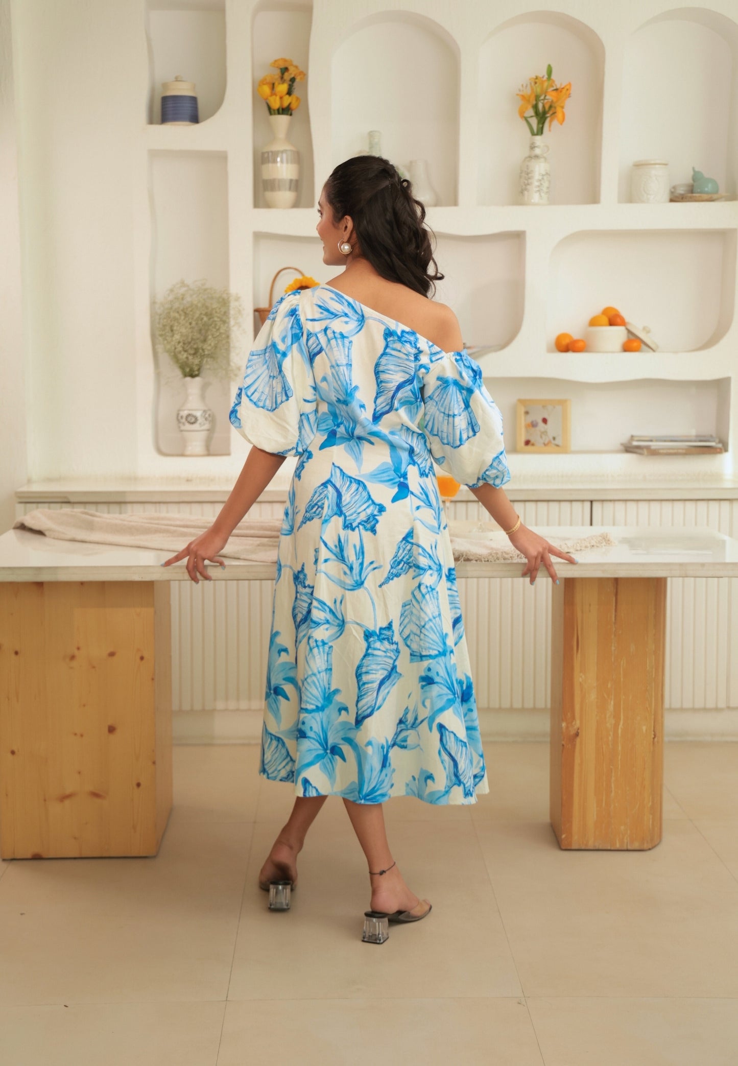 Nicobar Puff Sleeve Dress