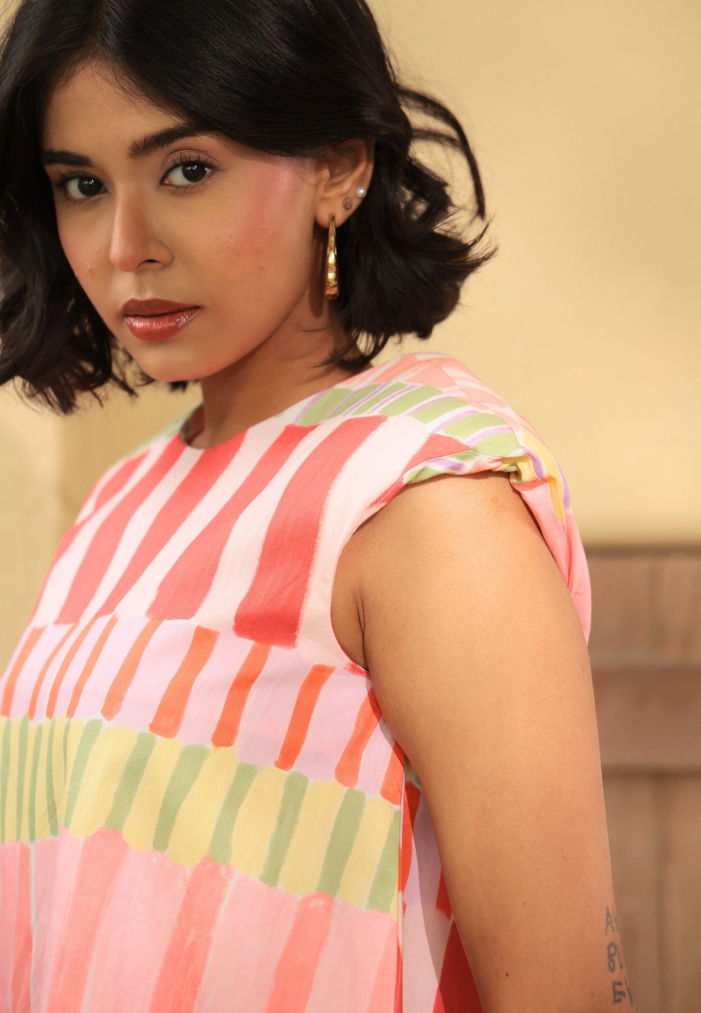Havana Shoulder Pad Dress