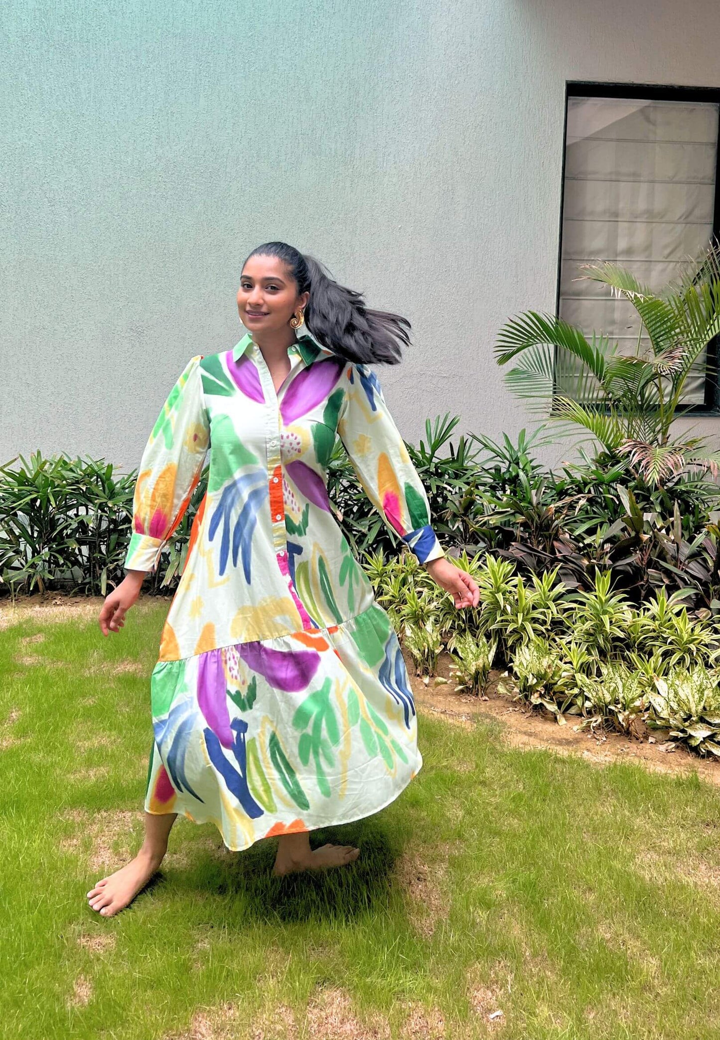 Lilly Bloom Midi Shirt Dress