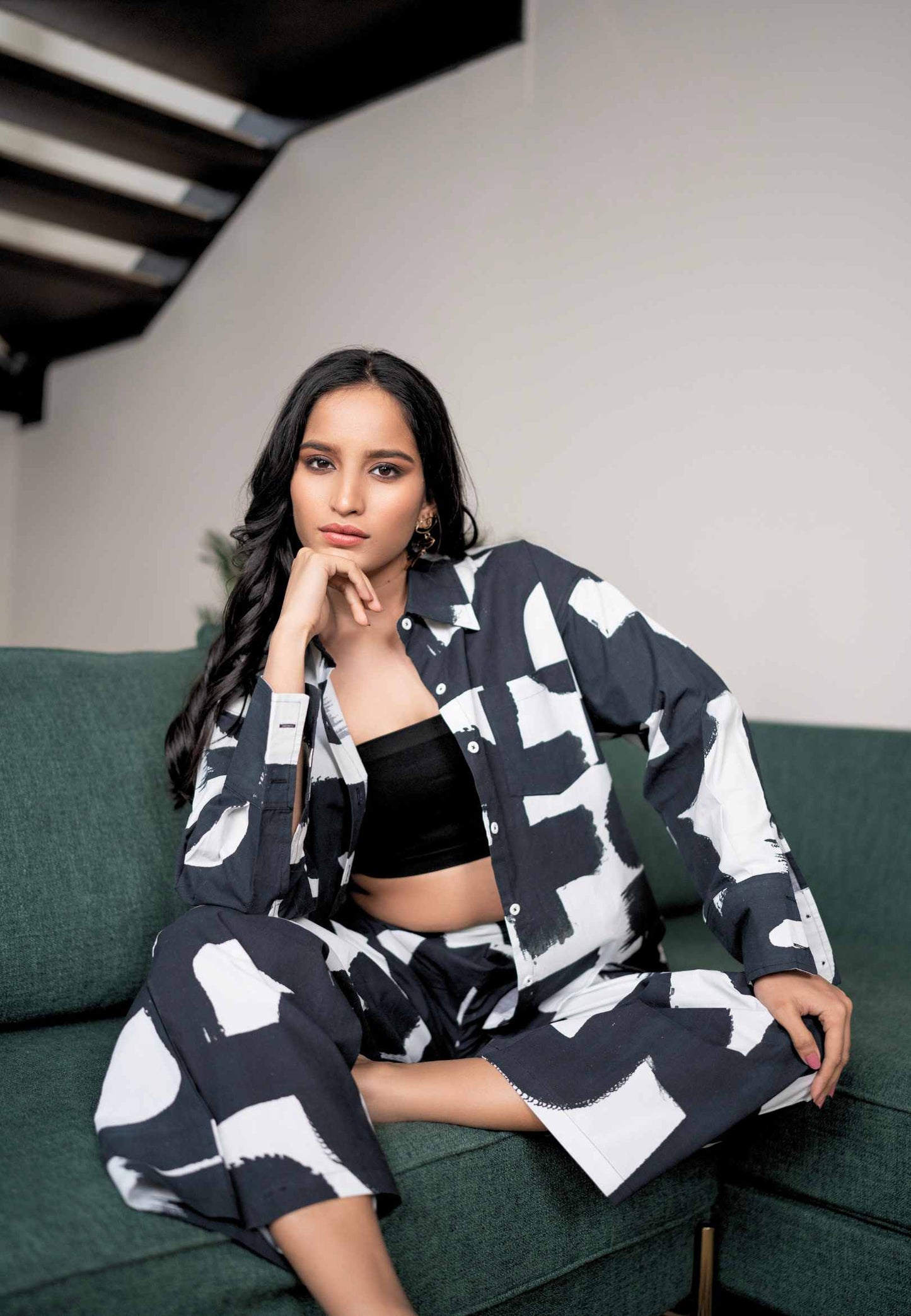 Monochrome Strokes Co-ord Set