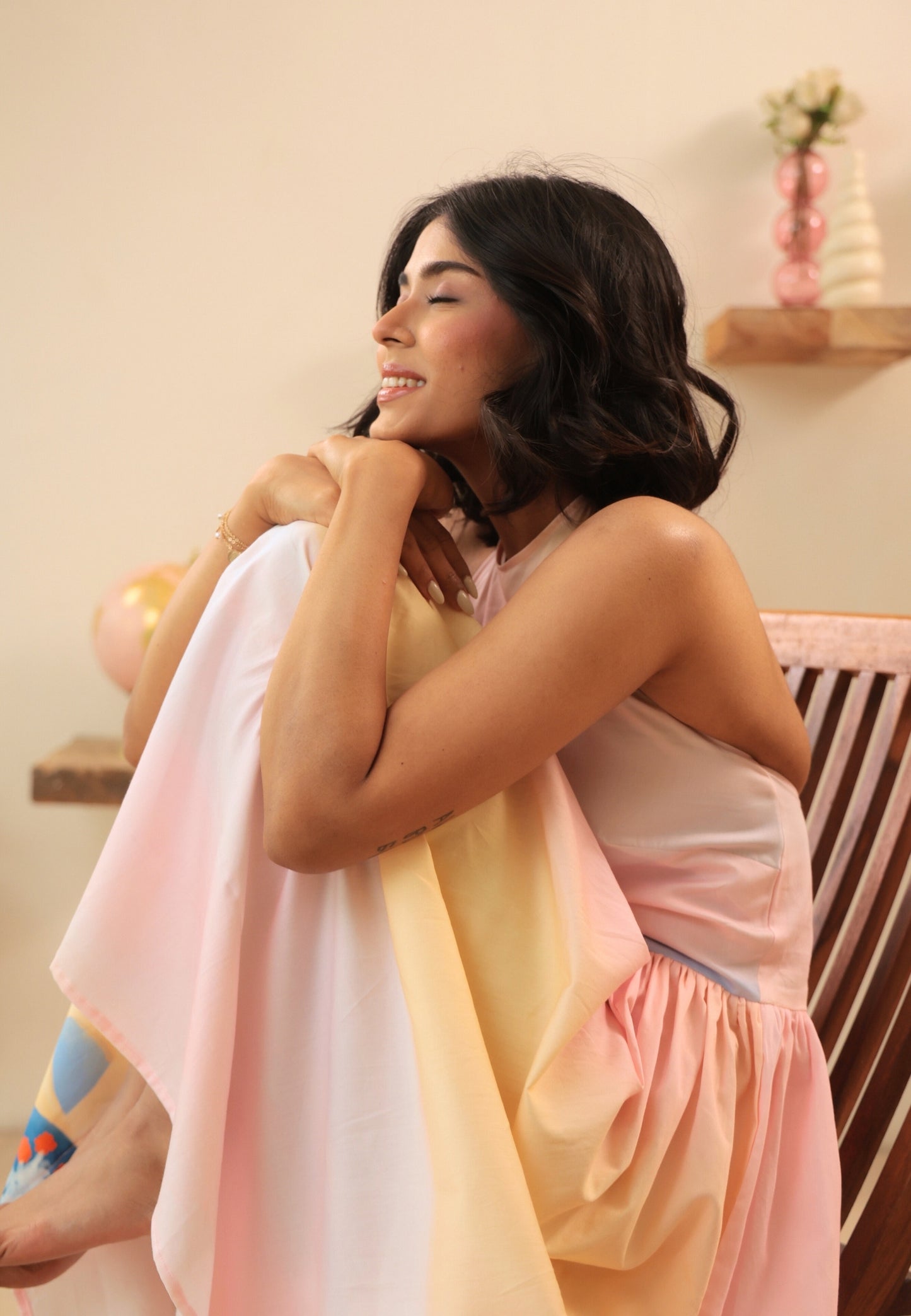 Santorini Halter Tie-Back Dress
