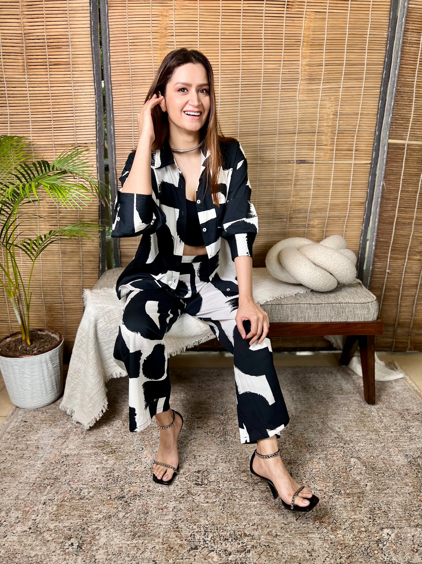 Monochrome Strokes Co-ord Set