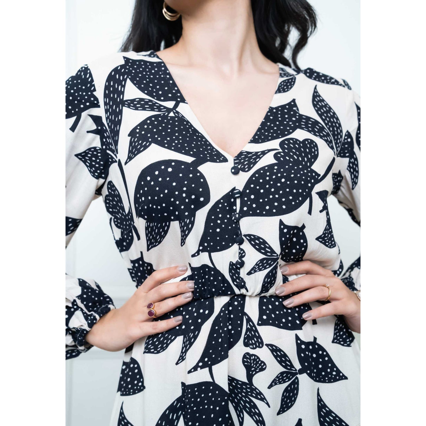 Ebony and Ivory Ruffle Dress