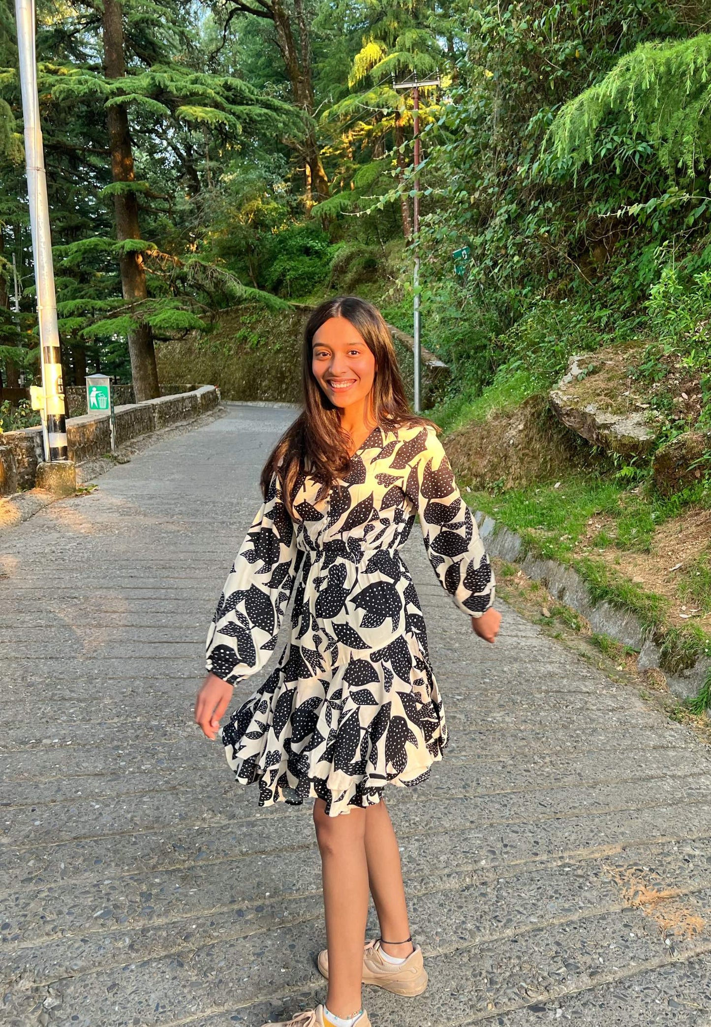 Ebony and Ivory Ruffle Dress