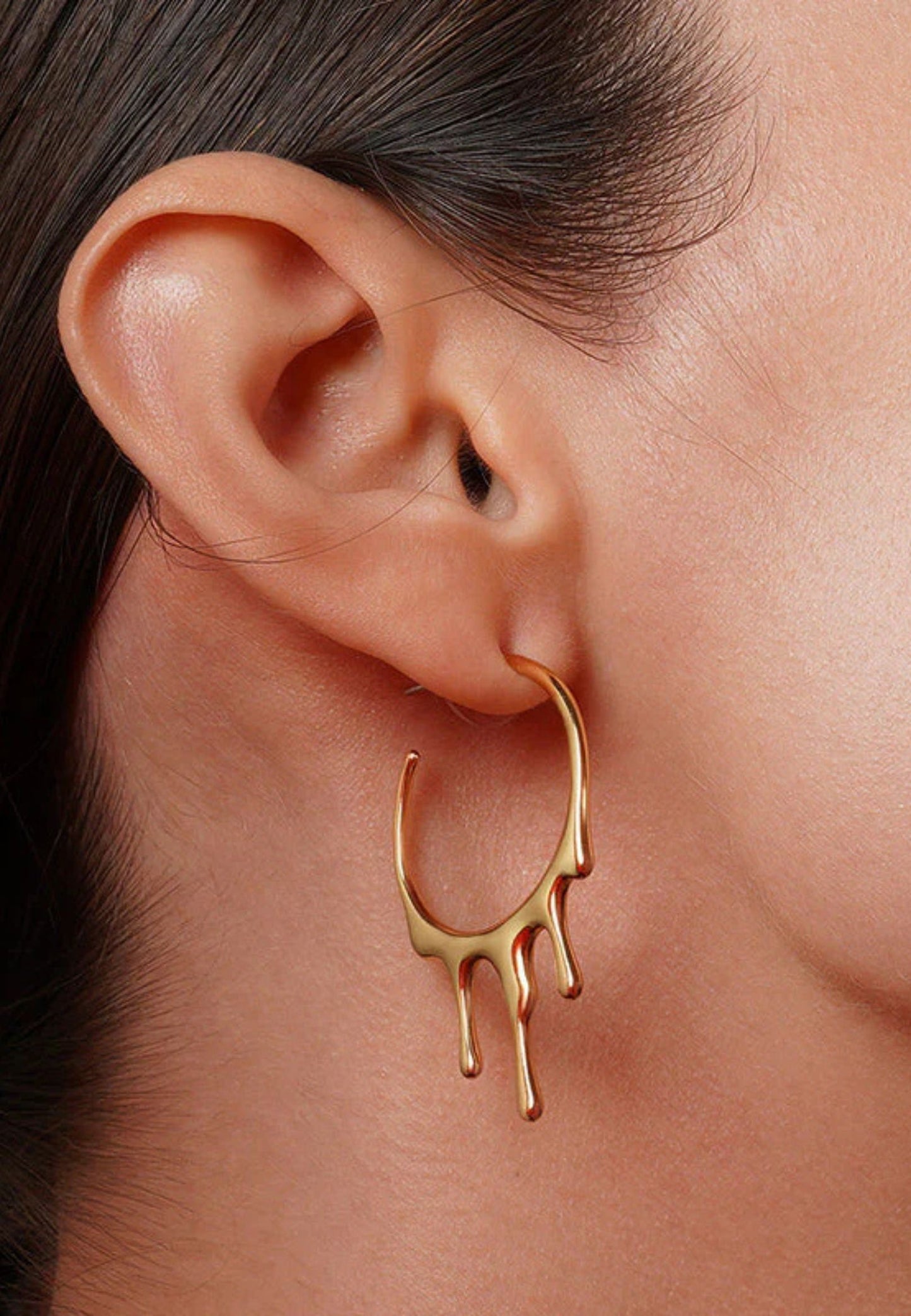 Golden Drip Hoops