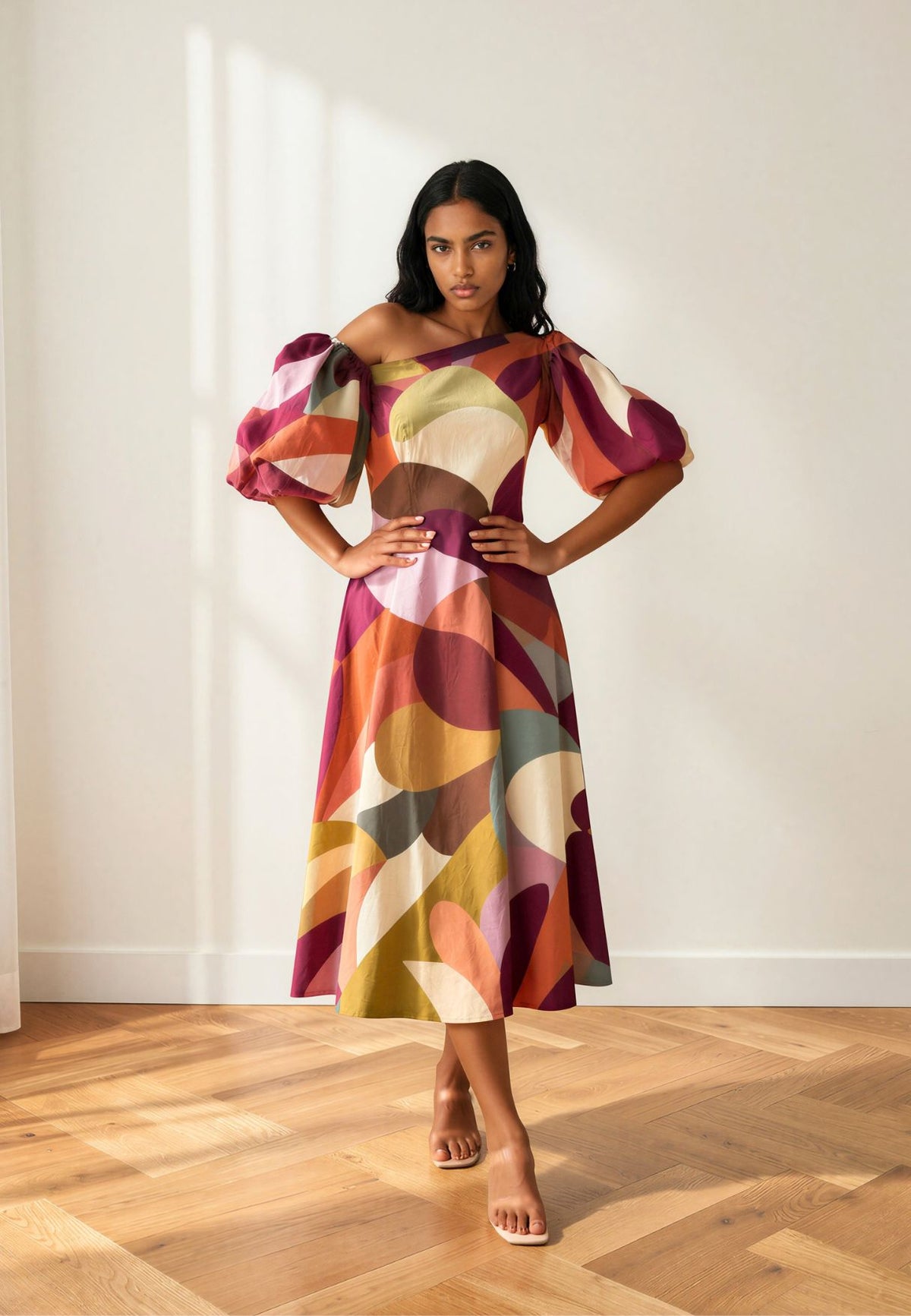 Terra Midi Puff Dress