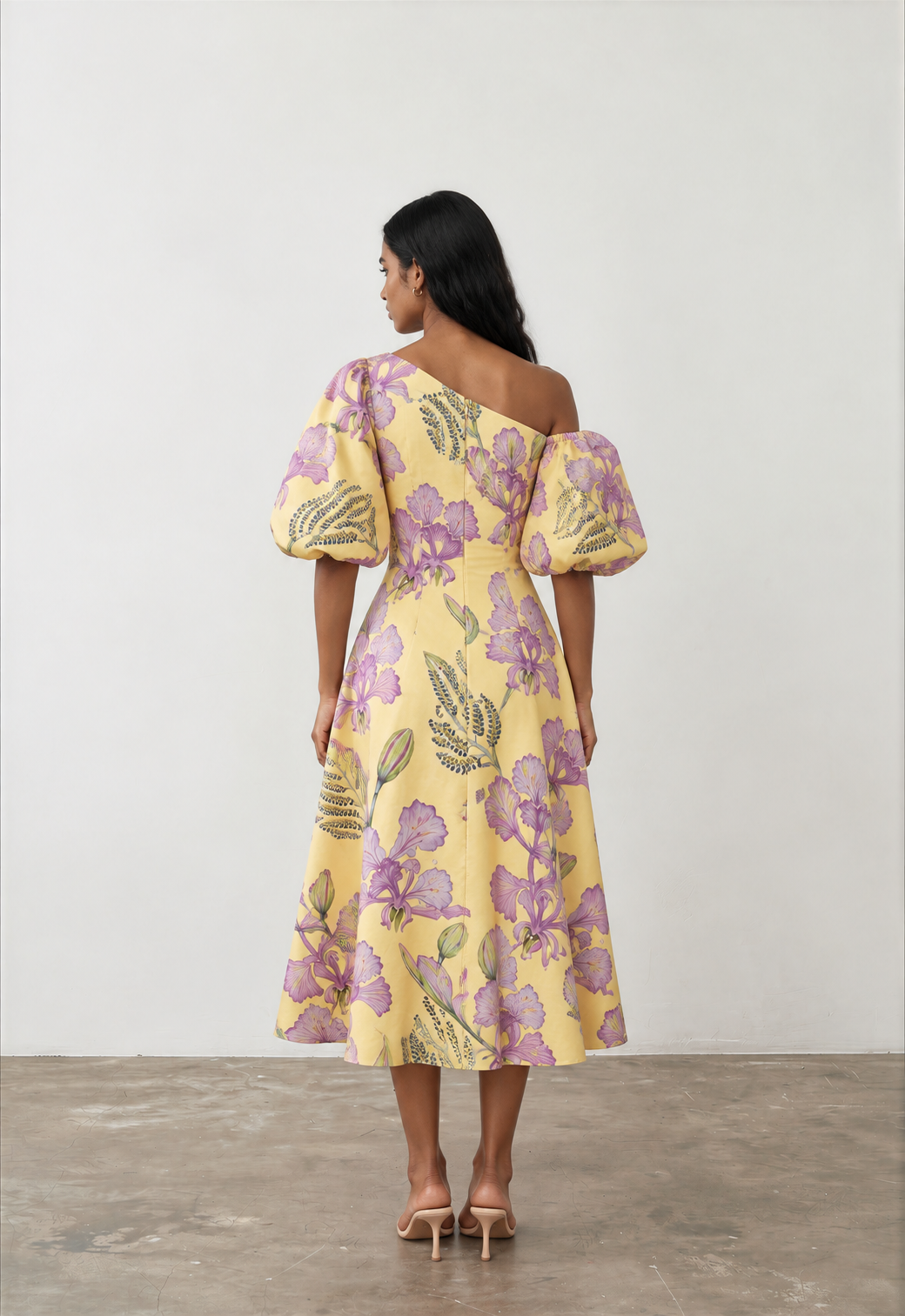 Wisteria Midi Puff Dress