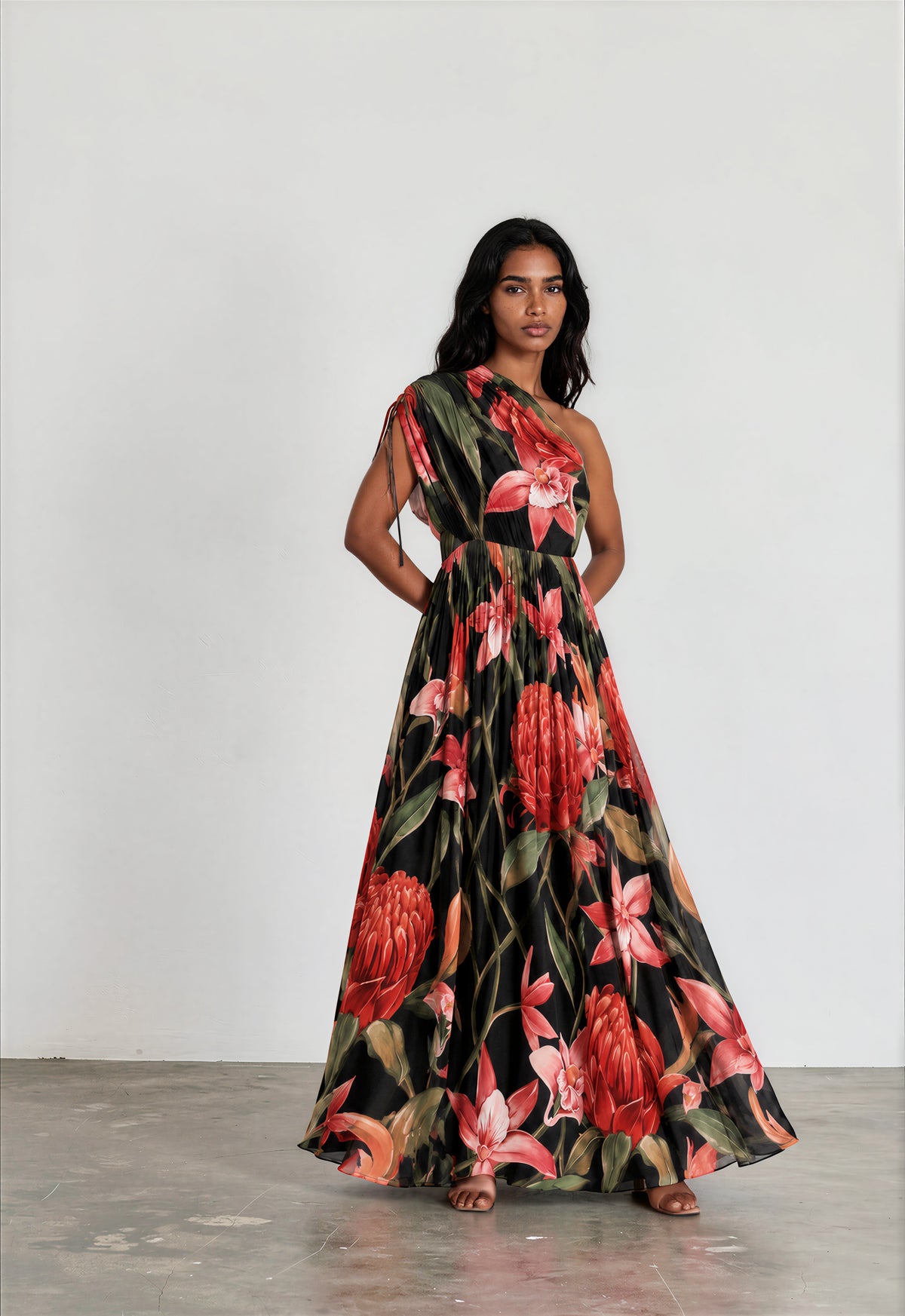 Scarlet One-Shoulder Maxi Dress