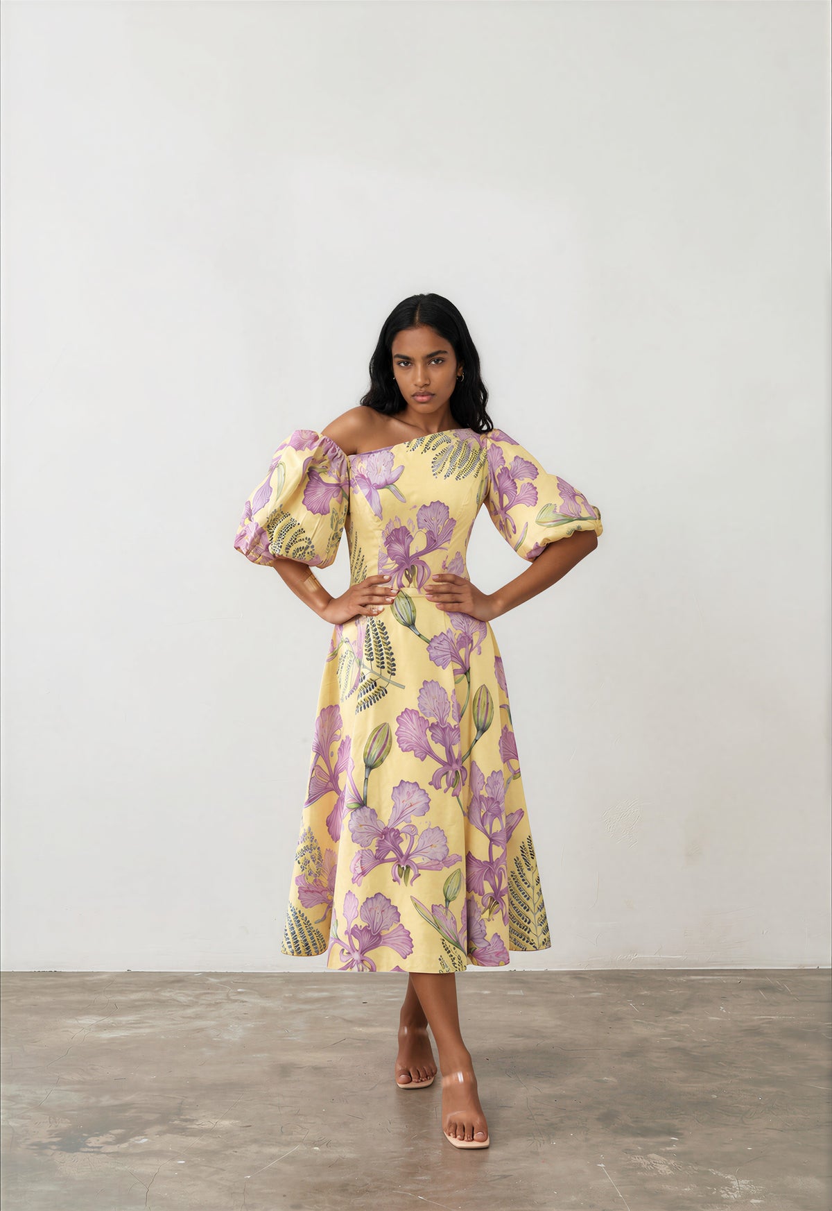 Wisteria Midi Puff Dress