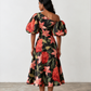Scarlet Midi Puff Dress