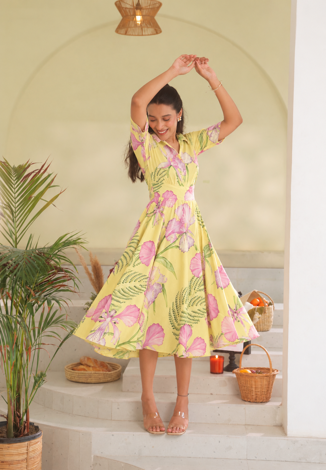 Wisteria Collar Midi dress