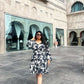 Ebony and Ivory Ruffle Dress